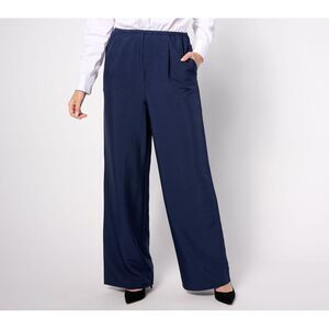 Maya J Women's Plus Sz Pants 1X x Amy Stran Wide-Leg Pleated Pant Blue A620517